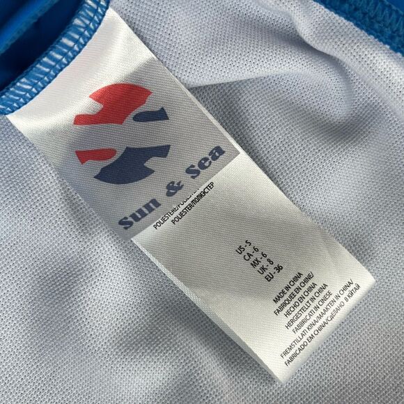 Sun and Sea | Blue Ruffle Halter One-Piece Women Small NWT - Picture 11 of 12